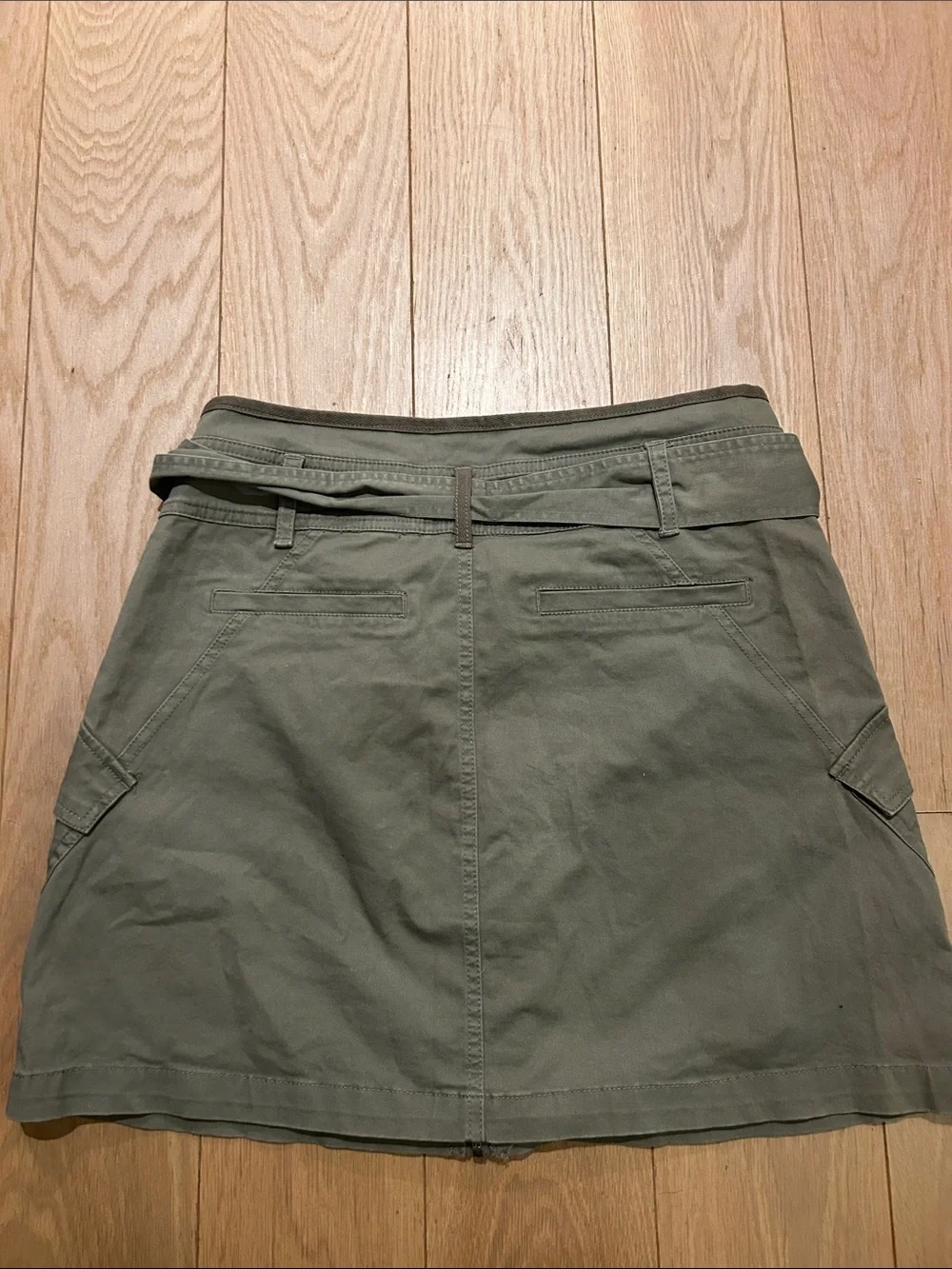 Avec Les Filles Olive Green Utility Mini Skirt with D-Ring Belt